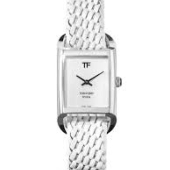 Tom Ford No.004 Watch White Face White Braided Leather Strap Stainless Steel - Picture 7 of 7